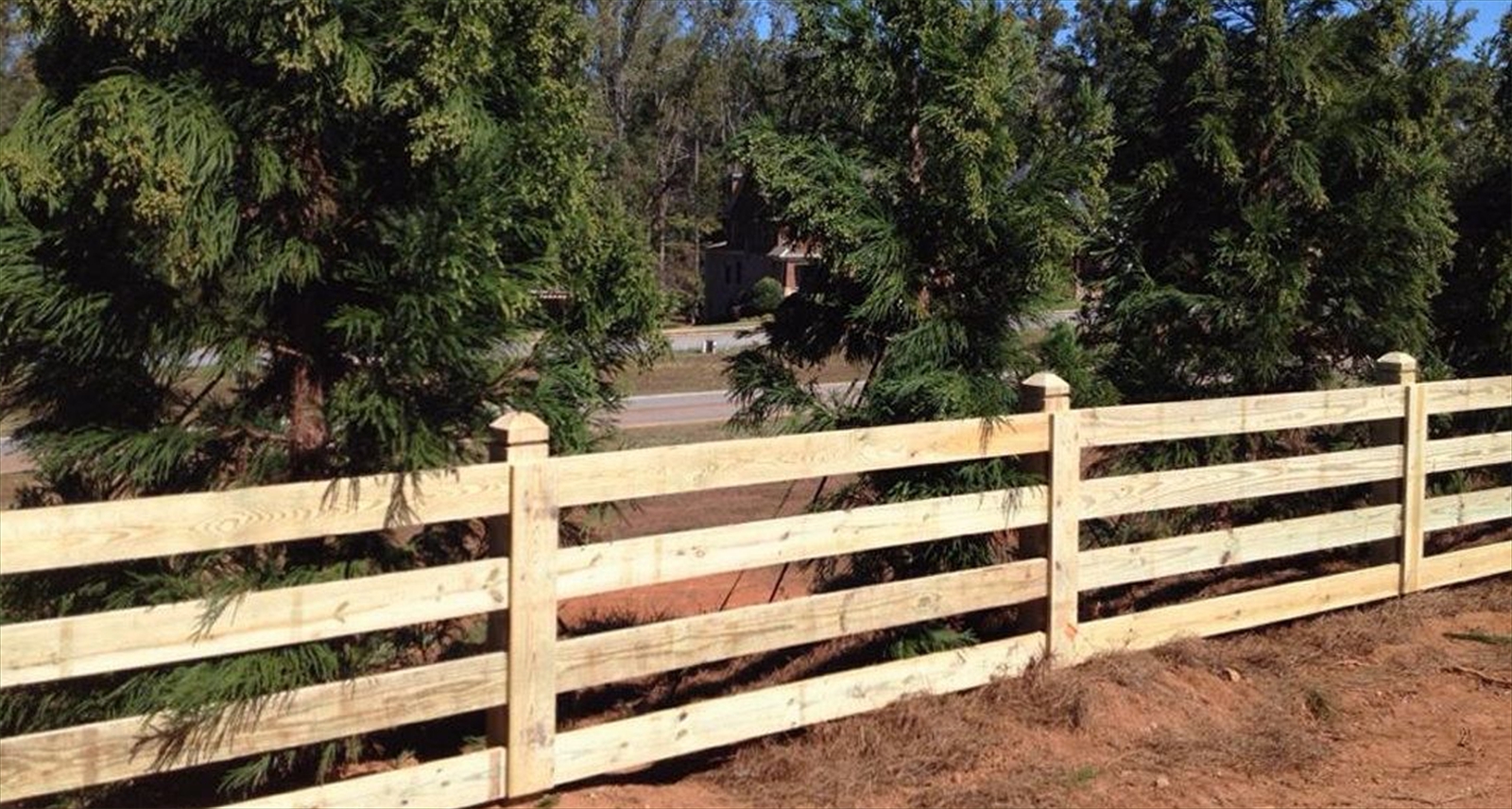 4 rail wood fence